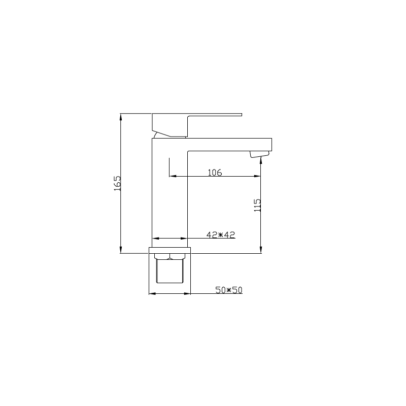 Mexen Cube grifo de lavabo, negro - 72900-70