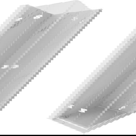 Mexen Lunar-F Duo douchecabine vouwbaar 80 x 80 cm, transparant, wit - 836-080L-080P-20-00