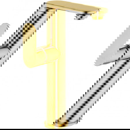 Mexen Milo grifo alto para lavabo, manija lateral, dorado - 71315-50