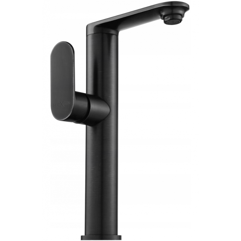 Mexen Milo grifo de lavabo alto con manija lateral, negro - 71315-70