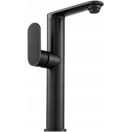 Mexen Milo grifo de lavabo alto con asa lateral, negro - 71315-70