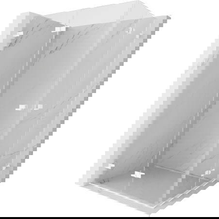 Mexen Lunar-F Duo Faltbare Duschkabine 100 x 70 cm, transparent, weiß - 836-100L-070P-20-00