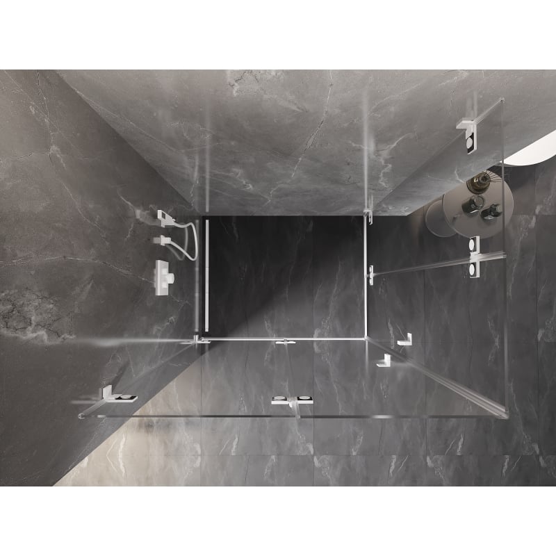 Mexen Lunar-F Duo cabina de ducha plegable 100 x 70 cm, transparente, blanca - 836-100L-070P-20-00