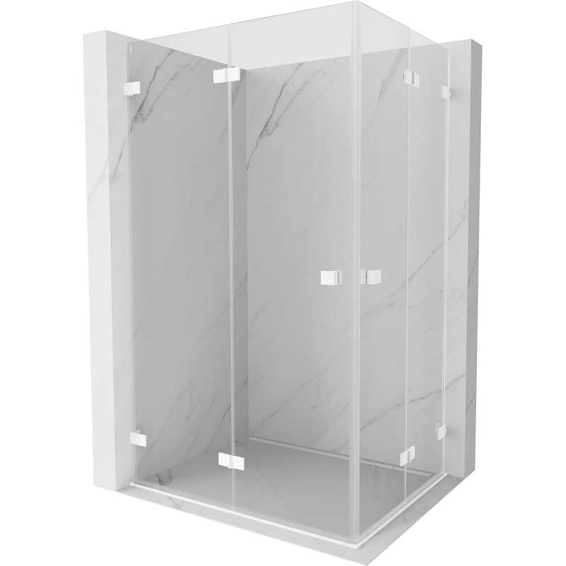 Mexen Lunar-F Duo faltbare Duschkabine 100 x 80 cm, transparent, weiß - 836-100L-080P-20-00