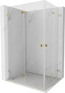Mexen Lunar-F Duo preklopna tuš kabina 80 x 75 cm, prozirna, zlatna - 836-080L-075P-50-00