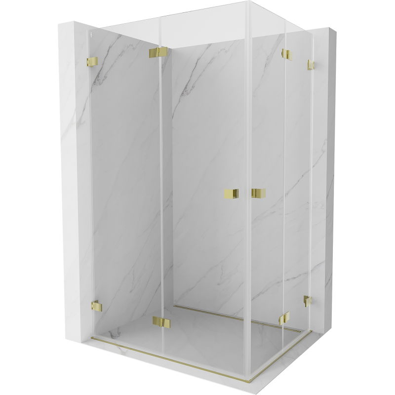 Mexen Lunar-F Duo Faltdusche 85 x 80 cm, transparent, gold - 836-085L-080P-50-00