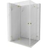 Mexen Lunar-F Duo Foldable Shower Enclosure 85 x 80 cm, Transparent, Gold - 836-085L-080P-50-00