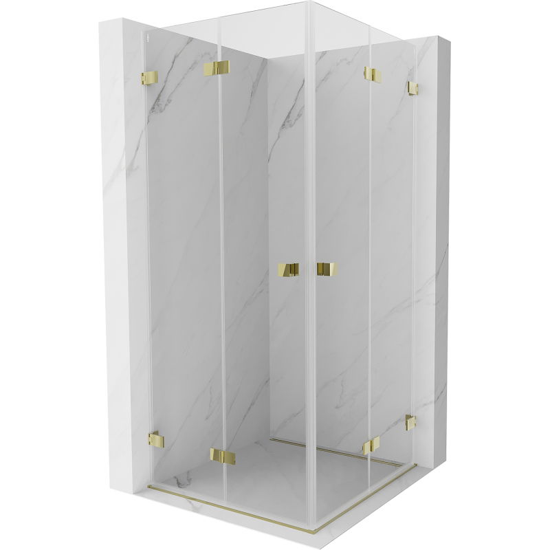 Mexen Lunar-F Duo Duschkabine faltbar 85 x 85 cm, transparent, gold - 836-085L-085P-50-00