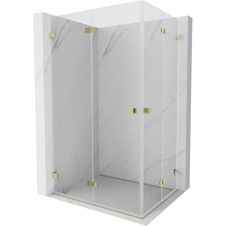 Mexen Lunar-F Duo cabine de douche pliante 100 x 90 cm, transparent, or - 836-100L-090P-50-00