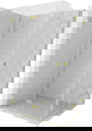 Mexen Lunar-F Duo vikduschkabin 85 x 70 cm, transparent, borstad guld - 836-085L-070P-55-00