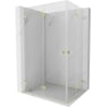 Mexen Lunar-F Duo Klappbare Duschkabine 90 x 70 cm, transparent, gebürstetes Gold - 836-090L-070P-55-00