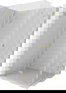 Mexen Lunar-F Duo cabina doccia pieghevole 90 x 70 cm, trasparente, oro spazzolato - 836-090L-070P-55-00