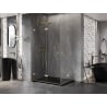 Mexen Lunar-F Duo folding shower enclosure 90 x 70 cm, transparent, brushed gold - 836-090L-070P-55-00