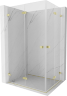 Mexen Lunar-F Duo preklopna tuš kabina 90 x 80 cm, prozirna, matirano zlatna - 836-090L-080P-55-00