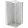 Mexen Lunar-F Duo kokkupandav dušinurk 90 x 90 cm, läbipaistev, harjatud kuldne - 836-090L-090P-55-00