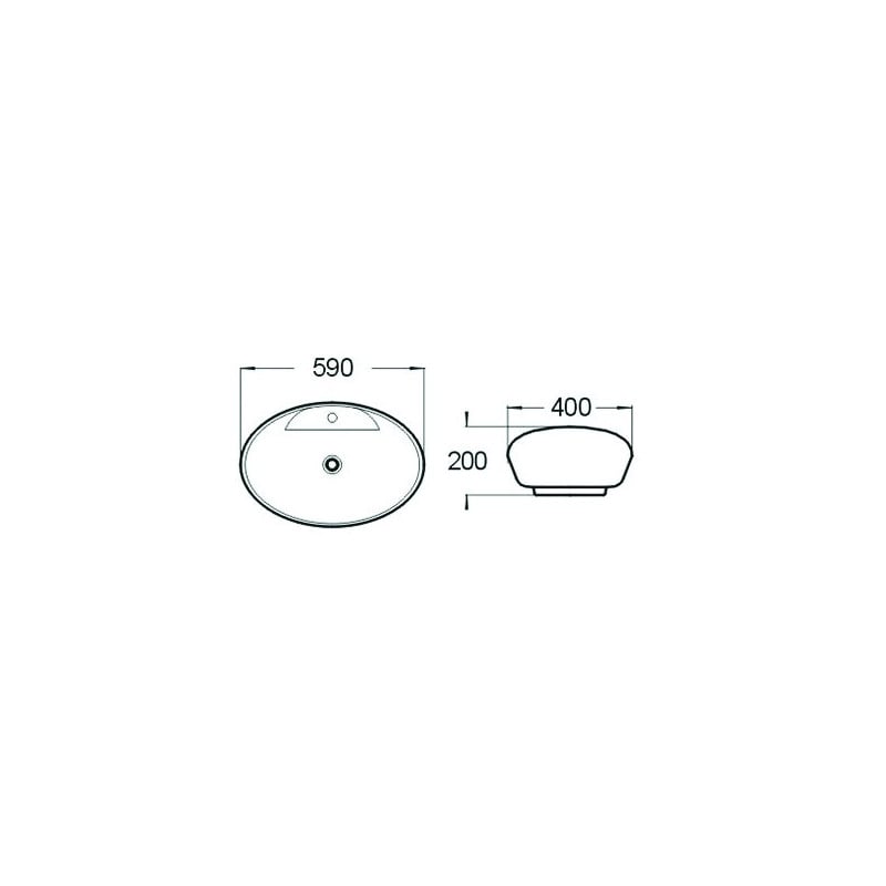 Mexen Kiara lavabo sobre encimera 59 x 40 cm, blanco - 21645900
