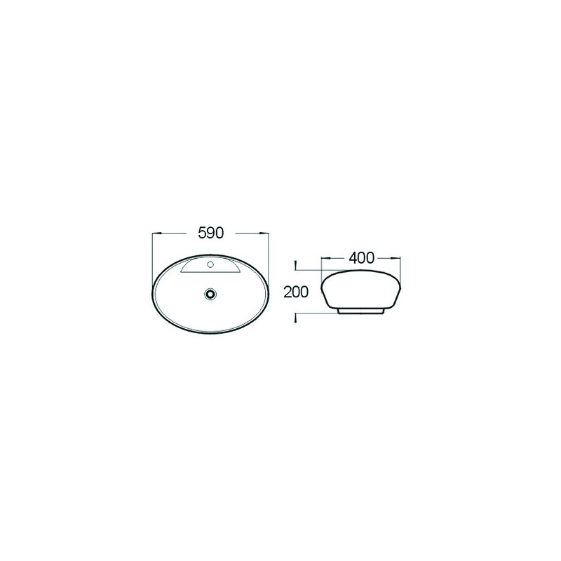 Mexen Kiara lavabo sobre encimera de 59 x 40 cm, blanco - 21645900