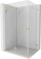 Mexen Lunar-F Duo preklopna tuš kabina 100 x 80 cm, prozirna, zlatna brušena - 836-100L-080P-55-00