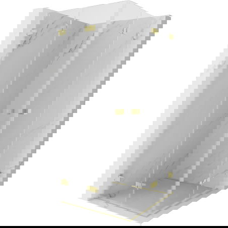 Mexen Lunar-F Duebel Duschkabinn opklappbar 100 x 100 cm, transparent, gebuersteten Gold - 836-100L-100P-55-00