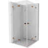 Mexen Lunar-F Duo kokkupandav dušinurk 70 x 70 cm, läbipaistev, roosa kuld - 836-070L-070P-60-00