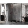 Mexen Lunar-F Duo Folding Shower Cabin 85 x 70 cm, Transparent, Rose Gold - 836-085L-070P-60-00