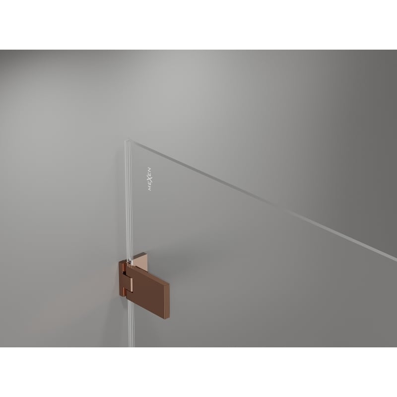 Mexen Lunar-F Duo volditav dušikabiin 90 x 70 cm, läbipaistev, roosa kuld - 836-090L-070P-60-00