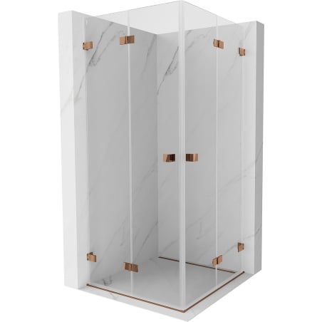 Mexen Lunar-F Duo folding shower enclosure 90 x 90 cm, transparent, rose gold - 836-090L-090P-60-00