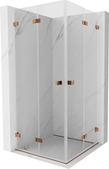 Mexen Lunar-F Duo folding shower enclosure 90 x 90 cm, transparent, rose gold - 836-090L-090P-60-00