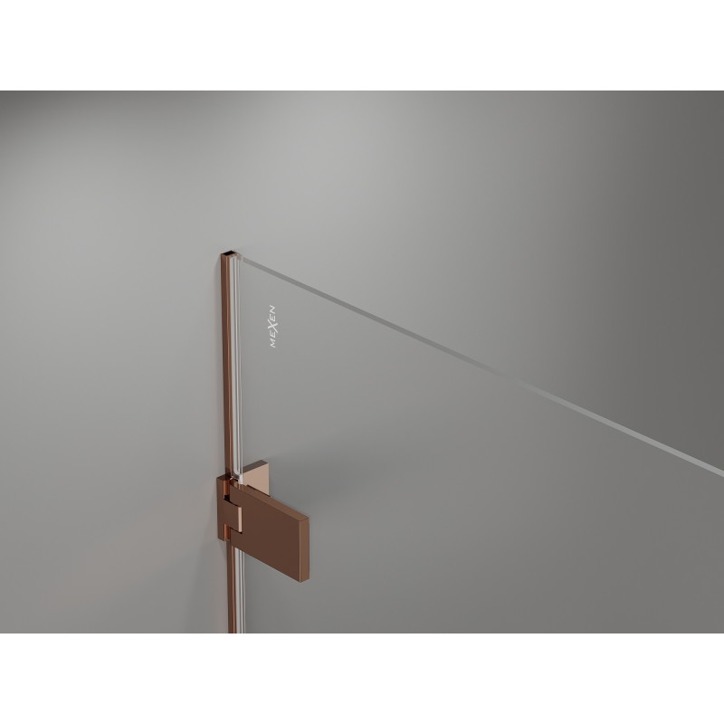 Mexen Lunar-F Duo preklopna tuš kabina 100 x 70 cm, prozirna, ružičasto zlato - 836-100L-070P-60-00