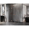 Mexen Lunar-F Duo kokkupandav dušikabiin 75 x 75 cm, läbipaistev, harjatud vask - 836-075L-075P-65-00