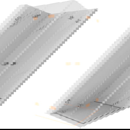 Mexen Lunar-F Διπλή καμπίνα ντους πτυσσόμενη 80 x 80 cm, διαφανής, βουρτσισμένο