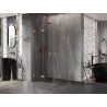 Mexen Lunar-F Duo cabine de douche pliante 80 x 80 cm, transparent, cuivre brossé - 836-080L-080P-65-00