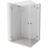 Mexen Lunar-F Duo faltbare Duschkabine 85 x 80 cm, transparent, gebürstetes Kupfer - 836-085L-080P-65-00