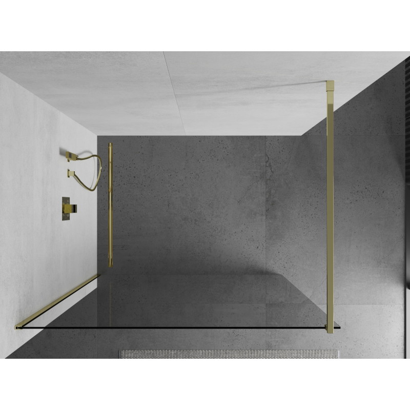 Mexen Kioto Walk-in Shower Screen 150 x 200 cm, Transparent 8 mm, Gold - 800-150-101-50-00