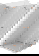 Mexen Lunar-F Duo Falttür-Duschkabine 100 x 75 cm, transparent, gebürstetes Kupfer - 836-100L-075P-65-00