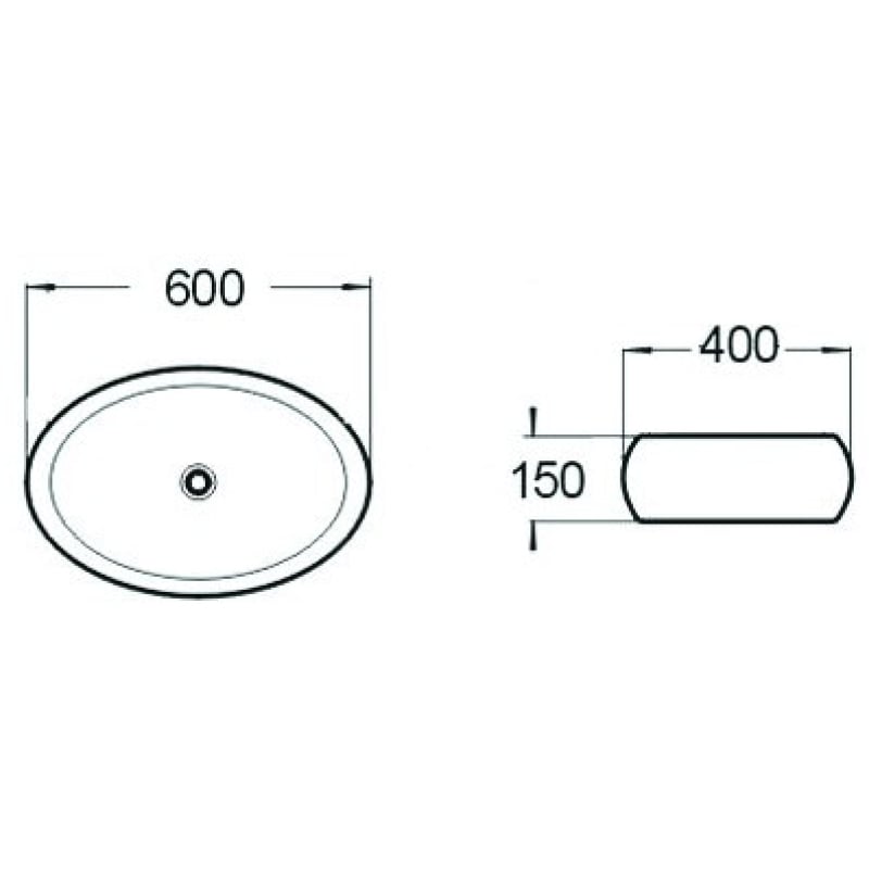 Mexen Silvia countertop washbasin 60 x 40 cm, white - 21686000