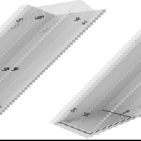 Mexen Lunar-F Duo opvouwbare douchecabine 80 x 80 cm, transparant, geborsteld geweergrijs - 836-080L-080P-66-00