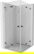Mexen Lunar-F Duo faltbare Duschkabine 80 x 80 cm, transparent, gebürstetes Gun Gray - 836-080L-080P-66-00