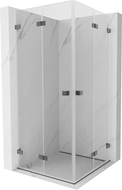 Mexen Lunar-F Duo faltbare Duschkabine 90 x 90 cm, transparent, gun gray gebürstet - 836-090L-090P-66-00