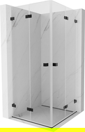 Mexen Lunar-F Διπλή πτυσσόμενη καμπίνα ντους 75 x 75 cm, διάφανη, μαύρη