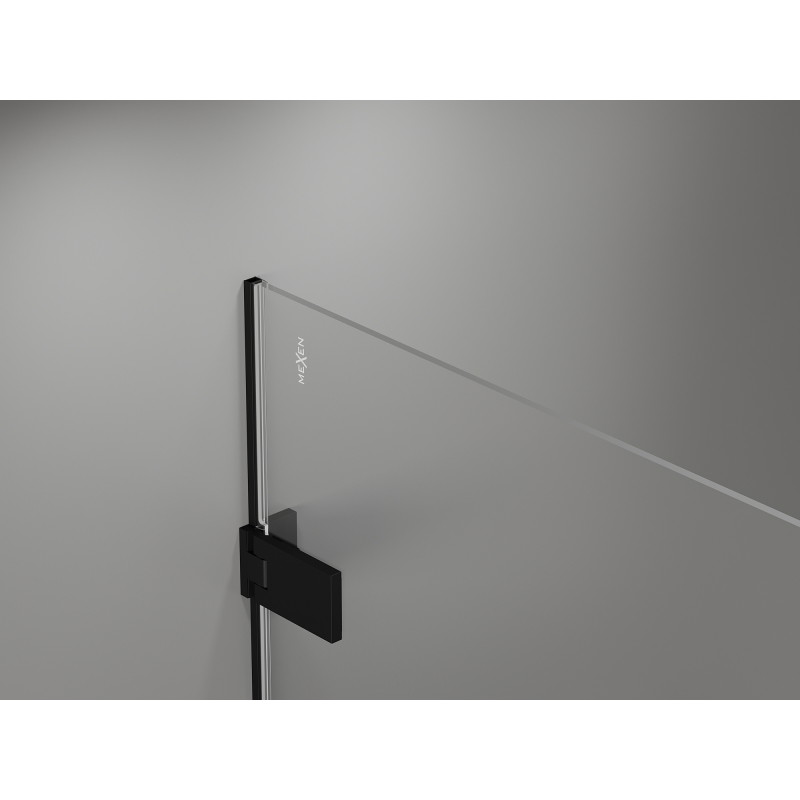 Mexen Lunar-F Duo zložljiva tuš kabina 80 x 70 cm, prozorna, črna - 836-080L-070P-70-00