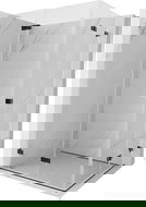 Mexen Lunar-F Διπλή αναδιπλούμενη καμπίνα ντους 100 x 80 cm, διαφανής, μαύρη