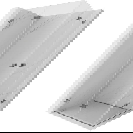 Mexen Lunar-F Duo opvouwbare douchecabine 80 x 75 cm, transparant, gun metal - 836-080L-075P-95-00