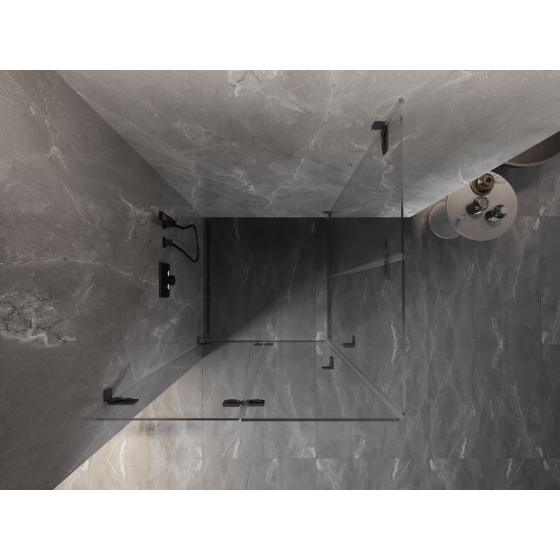 Mexen Lunar-F Duo Klapp-Duschkabine 100 x 100 cm, transparent, Kanonemetall - 836-100L-100P-95-00