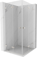 Mexen Lunar-F Duo preklopna tuš kabina 80 x 80 cm, prozirna, brušeni nikal - 836-080L-080P-97-00