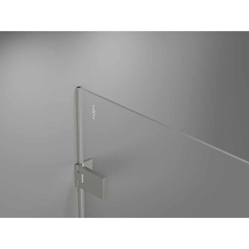 Mexen Lunar-F Duo cabina doccia pieghevole 85 x 80 cm, trasparente, nichel spazzolato - 836-085L-080P-97-00