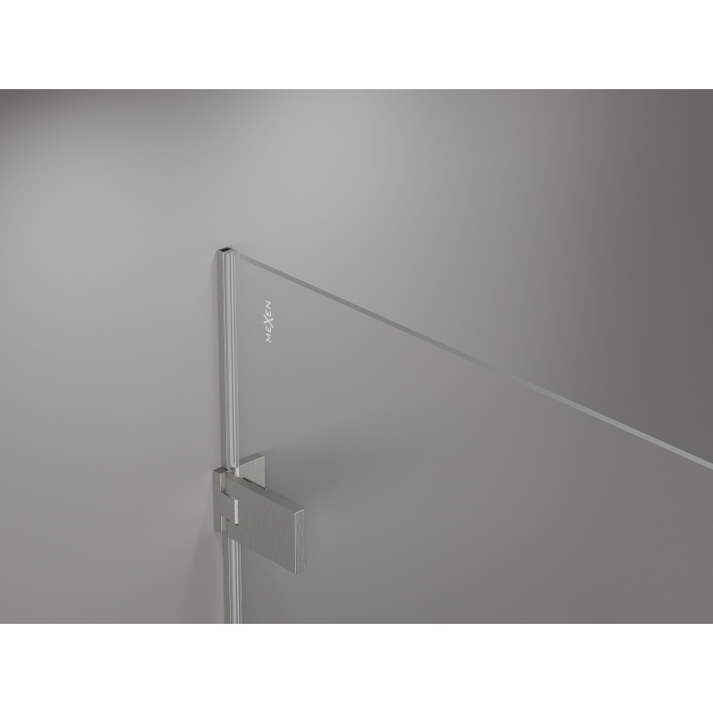 Mexen Lunar-F Zložljiva dvodelna tuš kabina 85 x 80 cm, prozorna, brušeni nikelj - 836-085L-080P-97-00