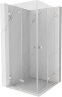 Mexen Lunar-F Duo preklopni tuš kabina 85 x 85 cm, prozirna, brušeni nikal - 836-085L-085P-97-00