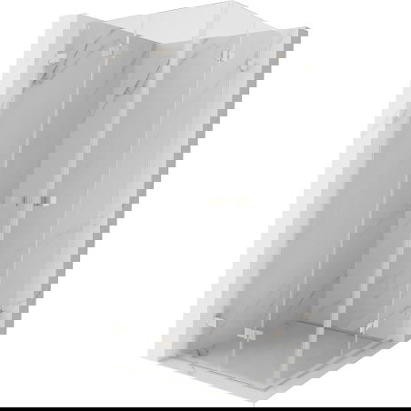 Mexen Lunar-F Duo opvouwbare douchecabine 90 x 90 cm, transparant, geborsteld nikkel - 836-090L-090P-97-00