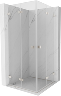 Mexen Lunar-F Duo opvouwbare douchecabine 90 x 90 cm, transparant, geborsteld nikkel - 836-090L-090P-97-00